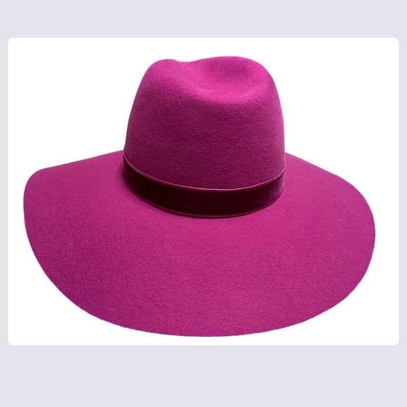 #82 Eugenia Kim Wide Brim Sun Hat - Pink Wool Hat - Picture 2 of 10